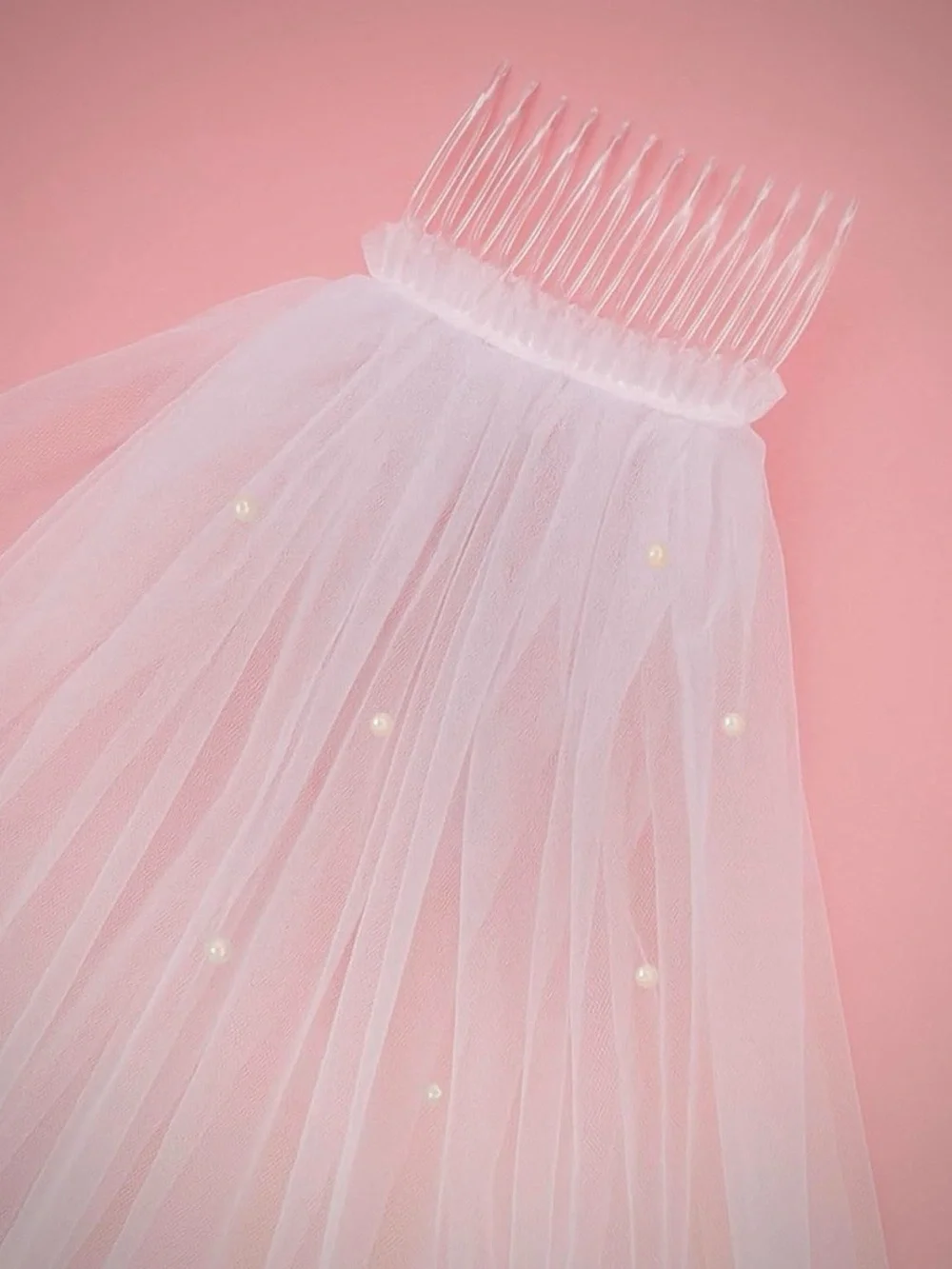Bride-to-Be Pearl Embellished White Bridal Veil